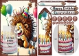 Funny lion cake bookmark card