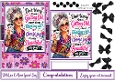 Grey hair lady getting old choose joy quick card front