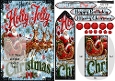 Christmas holly jolly Santa bookmark card