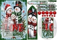 Christmas love snowman family bookmark card