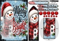 Christmas merry and bright snowman bookmark card