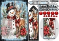 Christmas snowman and deer bookmark card