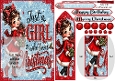 Christmas vintage girl bookmark card