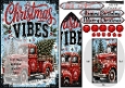 Christmas vibes red truck bookmark card