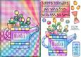 Rose Watering Can Mother Rainbow Birthday Card Sheet