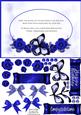 Butterflies Sentiment Framed Blue Roses Decoupage Card Sheet