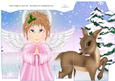 Angel and Reindeer Snow Scene Pinch Bag