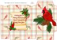 Cardinal Pine Cones Christmas Pinch Bag