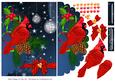 Cardinal Pine Cones Christmas Ornament Mock Envelope Card
