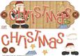 Santa and Tree Scalloped Dl Christmas Card