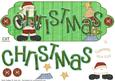 Santa and Tree Green Scalloped Dl Christmas Card