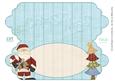 Santa and Tree Blue Scalloped Dl Christmas Card Insert