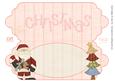Santa and Tree Pink Scalloped Dl Christmas Card Insert