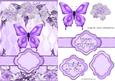 Purple Butterfly Floral Banner Card Sheet