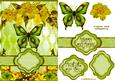 Butterfly Floral Banner Card Sheet Green and Yellow
