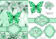Butterfly Floral Banner Card Sheet Green