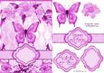 Butterfly Floral Banner Card Sheet Purple