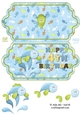 Fish splash 4th birthday scallop edge card.
