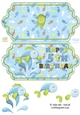 Fish splash 5th birthday scallop edge card.