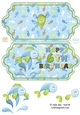Fish splash 6th birthday scallop edge card.