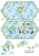 Fish splash 7th birthday scallop edge card.