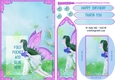 Garden fairy fantasy bookmark blue and pink card sheet