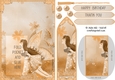 Garden fairy fantasy bookmark vintage colours card sheet