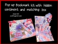 Pop up hummingbird and feathers bookmark card kit with hidden sentiment