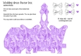 Silk wedding dress favour box in purple