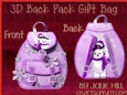 Polar bear and penguin lilac snow back pack gift bag