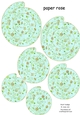 Summer minty floral paper roses.