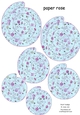Summer blues and purples floral paper roses