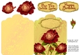 Red roses yellow scallop top card