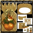Christmas cracker golden bird and ornament card kit
