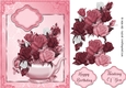 Pink teapot and roses