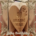 40 amazing years heart with rose book folding pattern