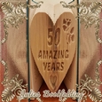 50 amazing years heart with rose book folding pattern