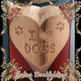 I love dogs heart prints combi book folding pattern