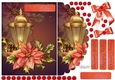 Lantern and poinsettia Christmas mock envelope card sheet