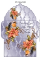 Robin and poinsettia silver blue Christmas money wallet
