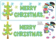 Merry Christmas snowman tree large DL card front