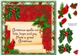 Christmas cardinal scroll card front 8x8