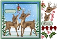 Christmas reindeer mistletoe card front 8x8