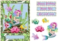 Green mermaid mosaic gold frame quick card