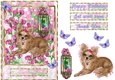 Chihuahua mosaic gold frame quick card