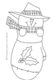Snowman in Christmas mitten digi stamp