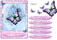 Forget me not pink and purple butterfly quick card