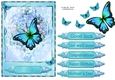 Forget me not blue and teal butterfly quick card