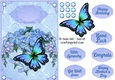 Forget me not blue butterfly lace quick card