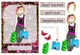 Girl shopping mosaic black and pink frame quick card